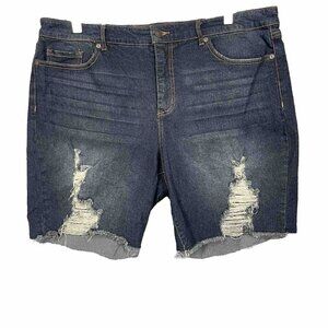 Sofia Vegara Shorts Womens 16‎ Blue Jeans Denim Gabriella Bermuda Distressed